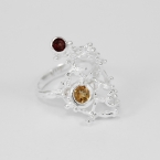 Coral Ring with Stones